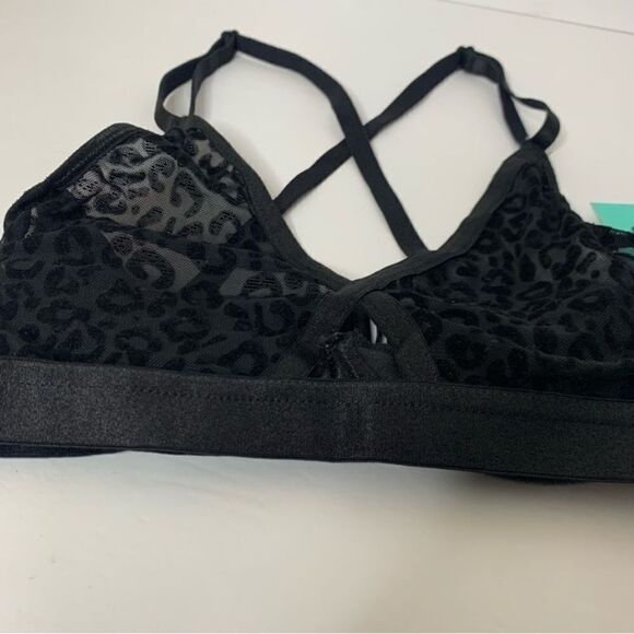 Fredricks of Hollywood x Deya fop plunge bra mesh leopard black - Picture 3 of 10